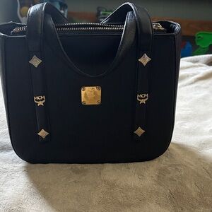 MCM Vintage made in Germany Black Tote with Gold Accents